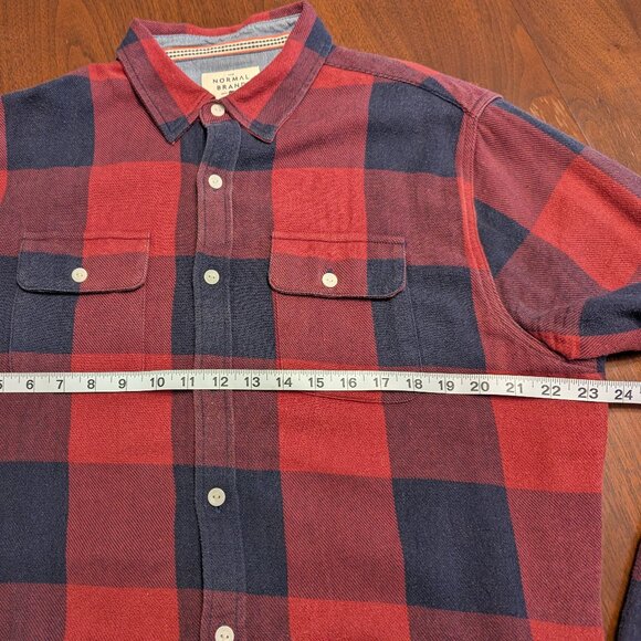 The Normal Brand - Mountain Overshirt - Red Buffalo - Flannel - Large - Picture 3 of 5